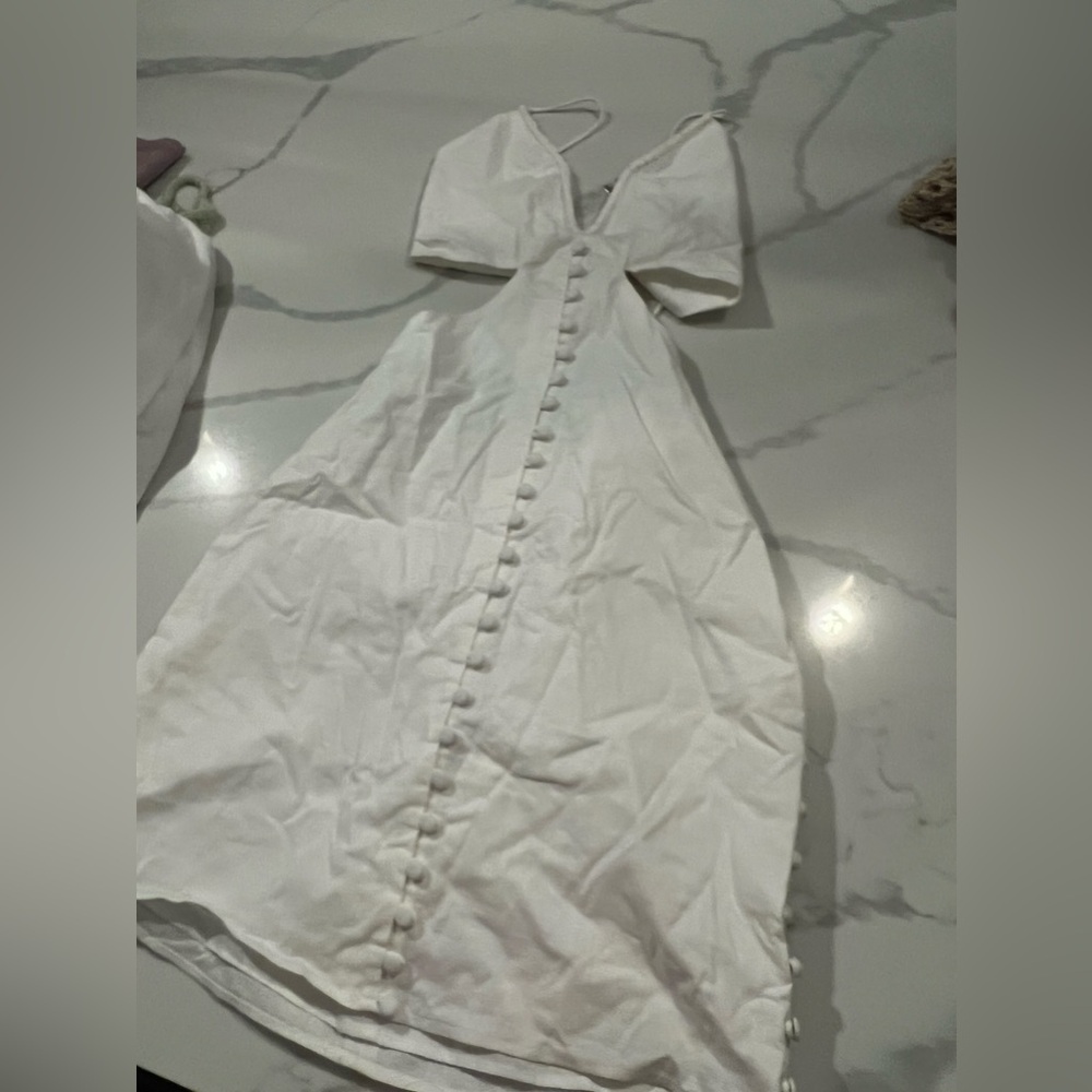 Saboskirt mini dress white buttons